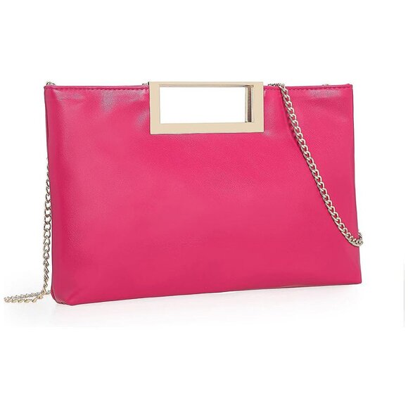 CHARMING TAILOR Fashion PU Leather Handbag Stylish Women Hot Pink - Main Image